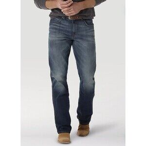 Wrangler Retro Jeans Men 38x34 Relaxed Boot Cut Western Cowboy Stretch Dark Wash